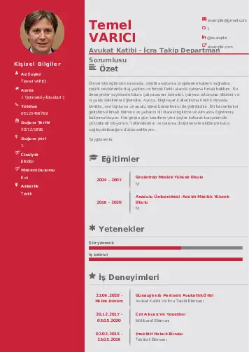 Hukuk Sekreteri Cv Örnekleri cv indir